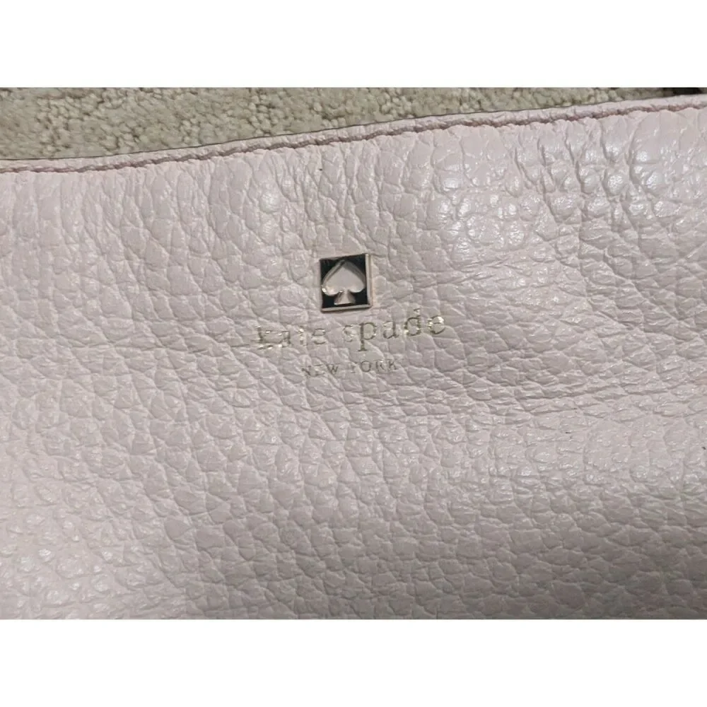 Kate Spade Crossbody Purse Light Pink Pebbled Leather with White Tassel